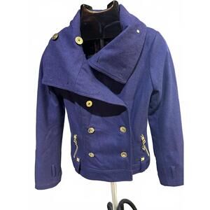 BB Dakota Wool-Blend Navy Peacoat w/ Gold Hardware – Size Small